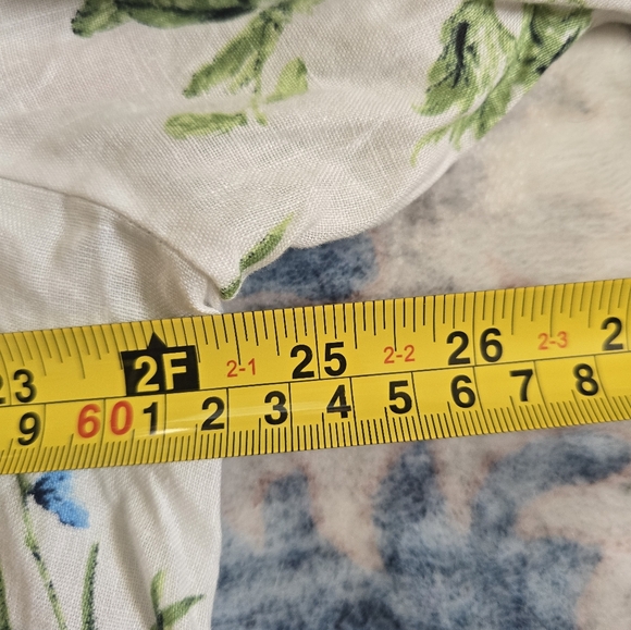 Women's Charter Club Floral Button Front Long sleeve Shirt 100% Linen XL Boho - Picture 5 of 6